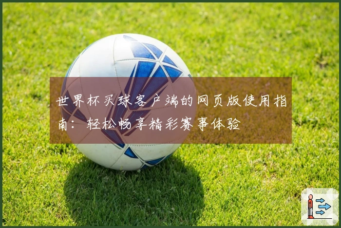 世界杯买球客户端的网页版使用指南：轻松畅享精彩赛事体验